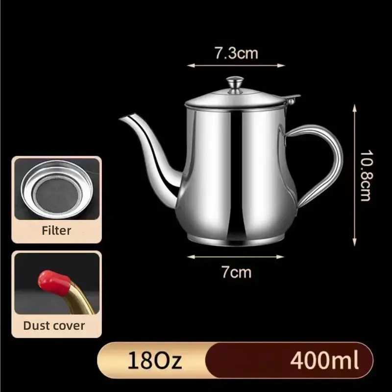 Stainless Steel Oil Pot Oil Storage Tank Multi-use Flask Household Oil Bottle with Leak Mesh Kitchen Thickened Sauce Vinegar Pot