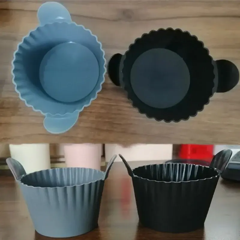 Silicone Basket Muffin Cup Mold Air fryer Oven Baking Tray Pizza Fried Chicken Basket Silicone Molds for Airfryer Microwave Oven
