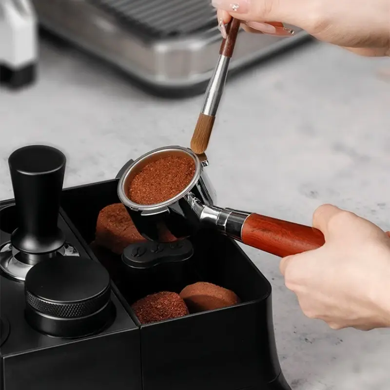 Italian Coffee Powder Holder Storage Rack Filling Press Holder ABS Multifunctional Handle Coffee Crumb Box Powder Press Device