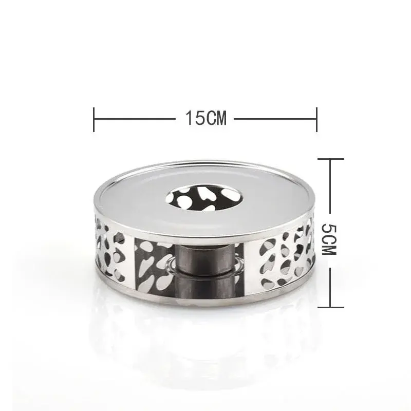 Stainless Steel Heating Base Teapot Stand Hollow Design Candle Warmer Tea Ceremony Accessories Home Thermal Insulation Tools