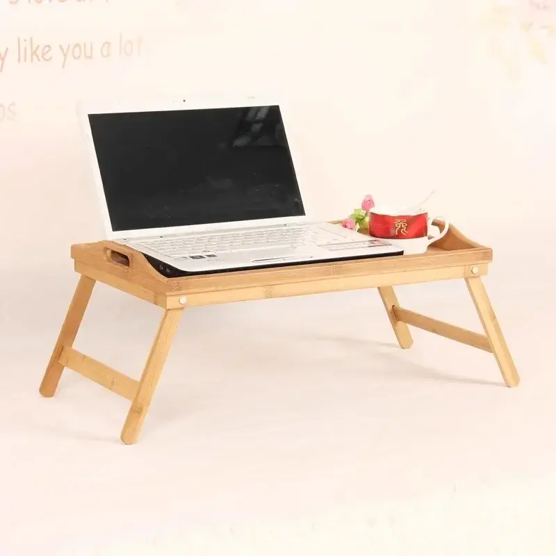Folding Table Bamboo Mini Dining-table Multifunction Breakfast Dessert Tray Bed Desk Household Living Room Bedroom Supplies