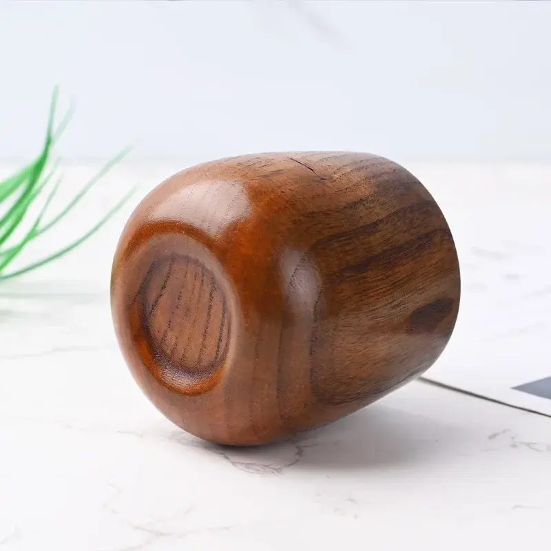 1Pcs 7.5X6.5cm 160ML Retro Handmade Natural Wooden Cup Jujube Wood Reusable Tea Cup Household Kitchen Supplies High Quality