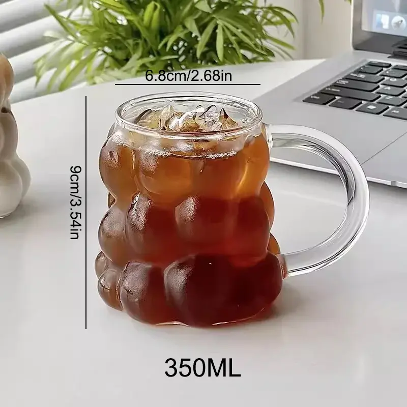 Ins Style irregular Transparent Glass Cup Heat Resistant Coffee Mug Summer drinks Beer Juice Milk Water Cup Cocktail Glass Cups