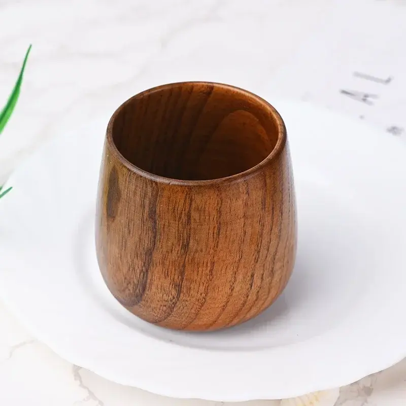 1Pcs 7.5X6.5cm 160ML Retro Handmade Natural Wooden Cup Jujube Wood Reusable Tea Cup Household Kitchen Supplies High Quality