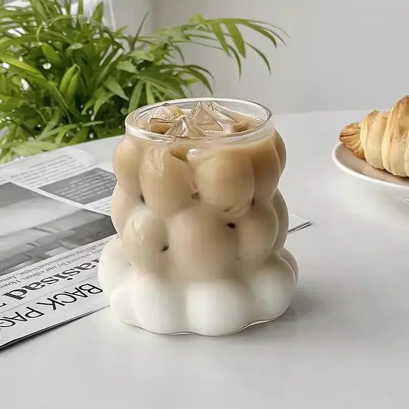 Ins Style irregular Transparent Glass Cup Heat Resistant Coffee Mug Summer drinks Beer Juice Milk Water Cup Cocktail Glass Cups