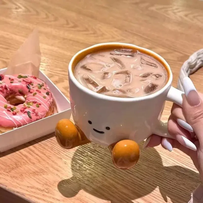 350ml Creative Ceramic Coffee Cup Mug with Handle Cartoon High Temperature Drinking Cup Home Desktop Decoration Water Cup Gift