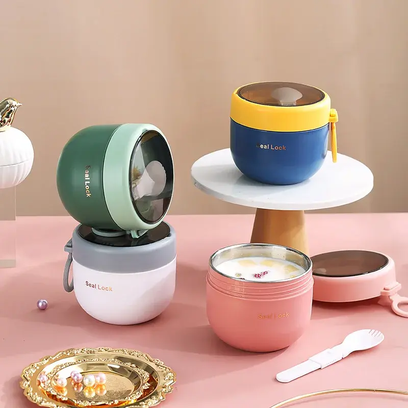 Stainless Steel Soup Cups Thermal Lunch Box Food Thermos Container with Spoon Insulated  Bento Lunch Box for School Office