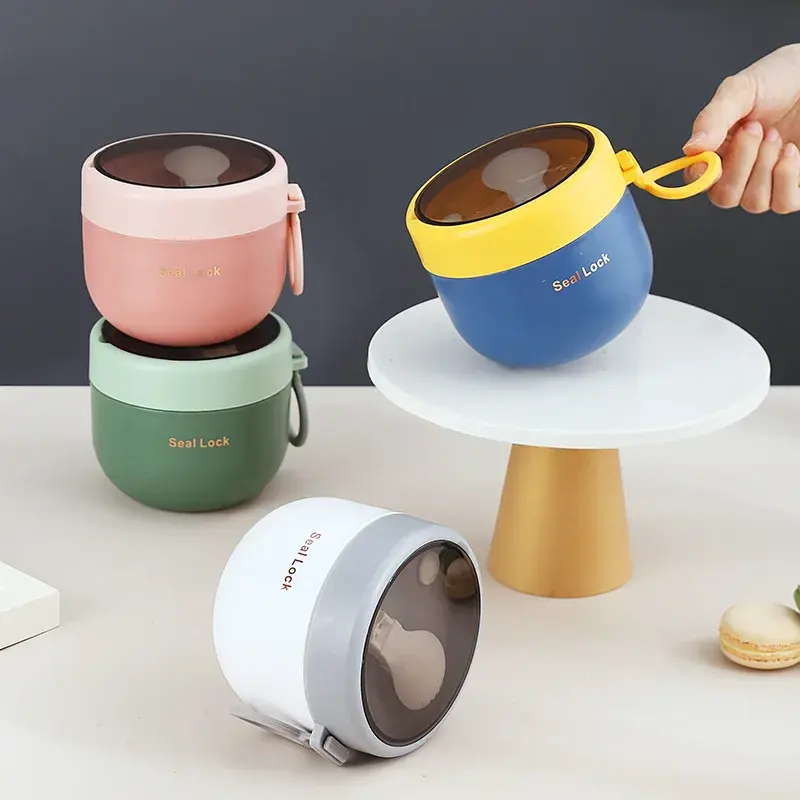 Stainless Steel Soup Cups Thermal Lunch Box Food Thermos Container with Spoon Insulated  Bento Lunch Box for School Office