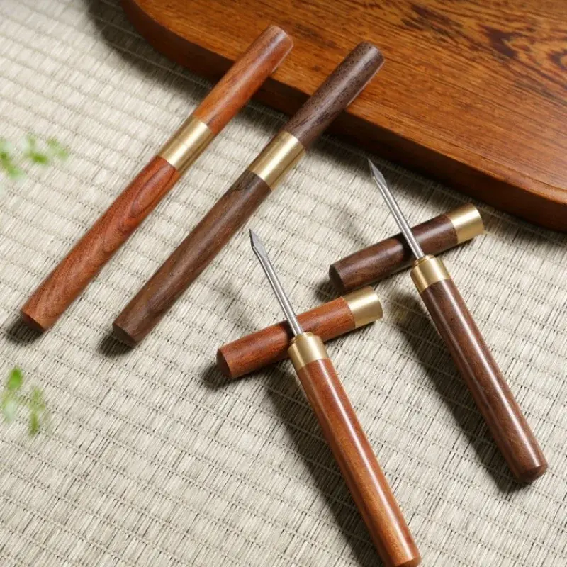 1pcs Sandalwood Tea Needle Handmade Rosewood Tea Set Accessories Stainless Steel Needle Tea Set Small Ebony