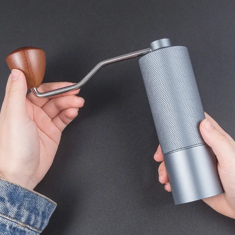 Manual Coffee Grinder Diamond Grinder CNC Stainless Steel Core Lengthened Handle Double Bearing Adjustable Coffee Bean Grinder