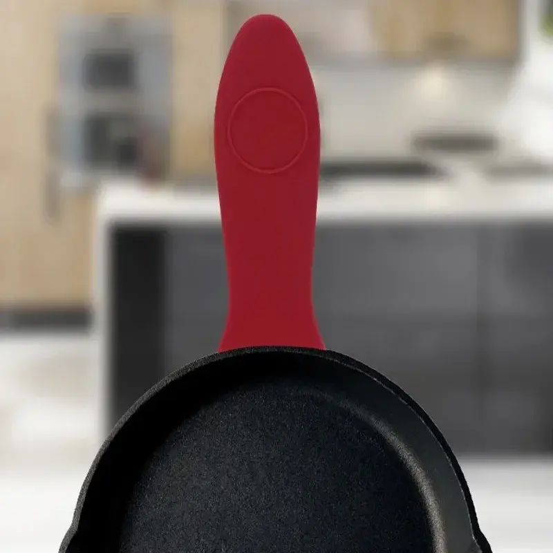 1Pcs Silicone Pot Handle Sleeve Anti Slip Heat Resistant Cast Iron Pots Sleeve Cookware Parts Household Kitchen Accessories
