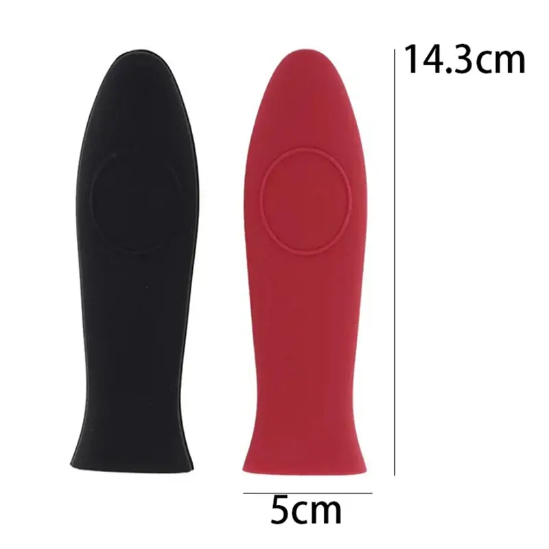 1Pcs Silicone Pot Handle Sleeve Anti Slip Heat Resistant Cast Iron Pots Sleeve Cookware Parts Household Kitchen Accessories