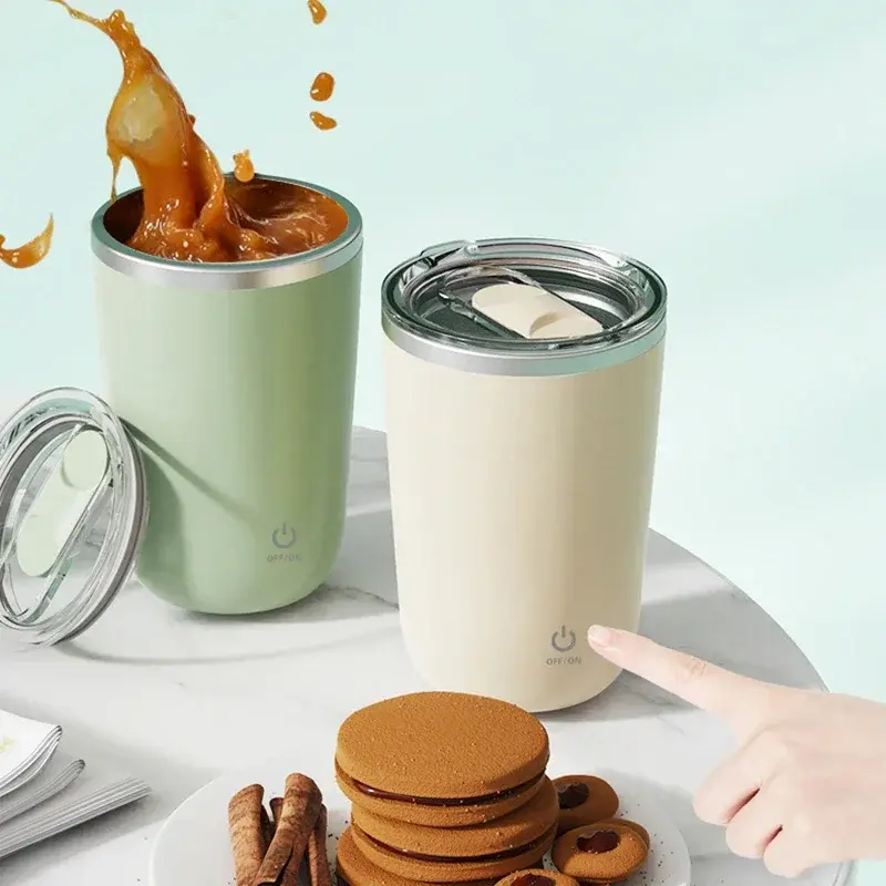 Automatic Coffee Stirring Mug Rechargeable Milk Mixing Cup Electric Stainless Steel Lazy Rotating Mug Magnetic Stirring Cup