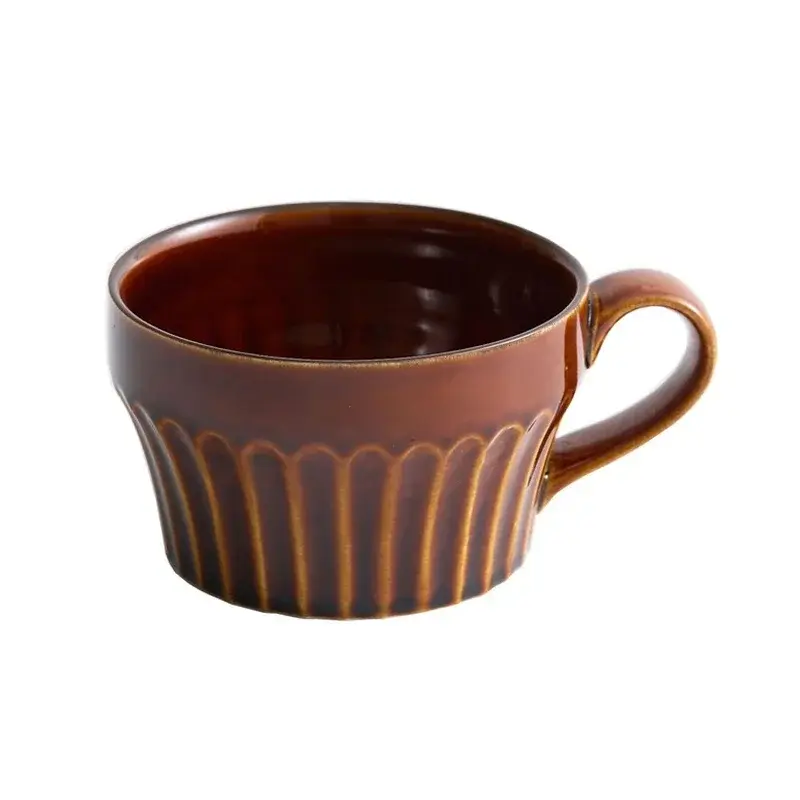 Creative Ceramic Mug Japanese Retro Coffee Cup Breakfast Milk Oatmeal Cups Soup Cup Ome Office Tea Cup Espresso Mug Drinkware