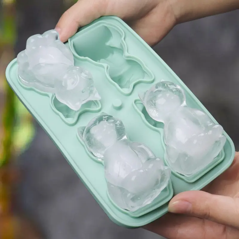 Cat Type Ice Mold 3D Cat Shaped Ice Block Mould DIY Ice Fruit Juice Whiskey Wine Cocktail Cold Drink Making Mold Summer Party