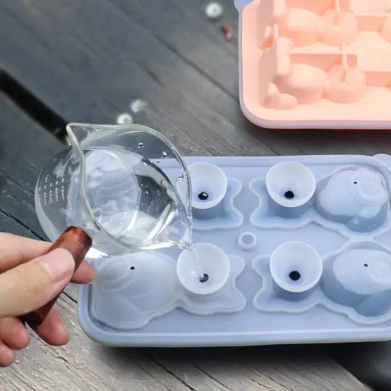 Cat Type Ice Mold 3D Cat Shaped Ice Block Mould DIY Ice Fruit Juice Whiskey Wine Cocktail Cold Drink Making Mold Summer Party