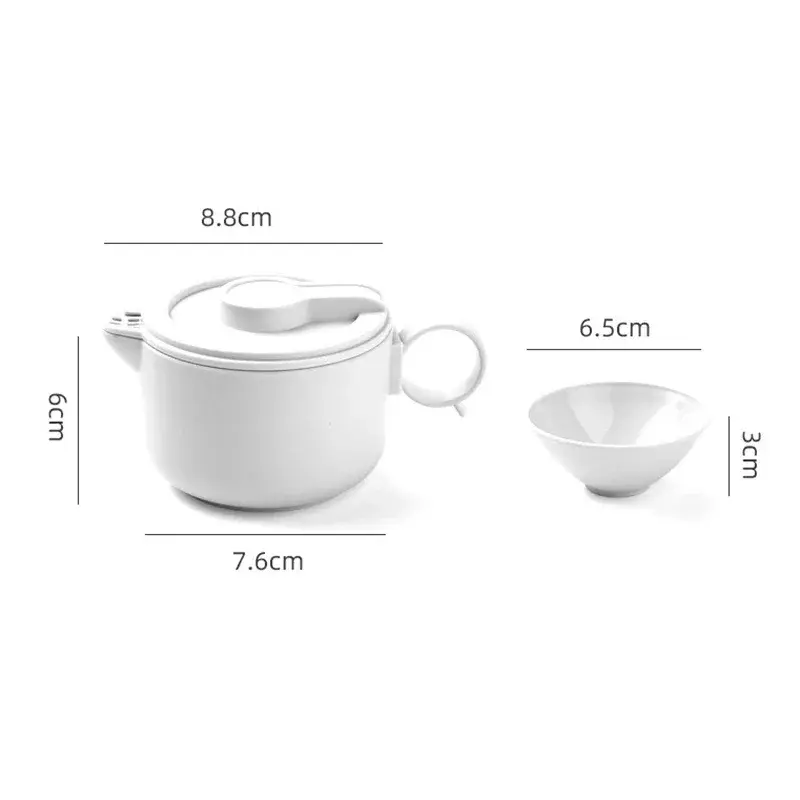 Portable Travel Tea Set White Plastic Kung Fu Teapot Teacup Outdoor Anti-fall Drinkware Household Office Party Drinking Utensil