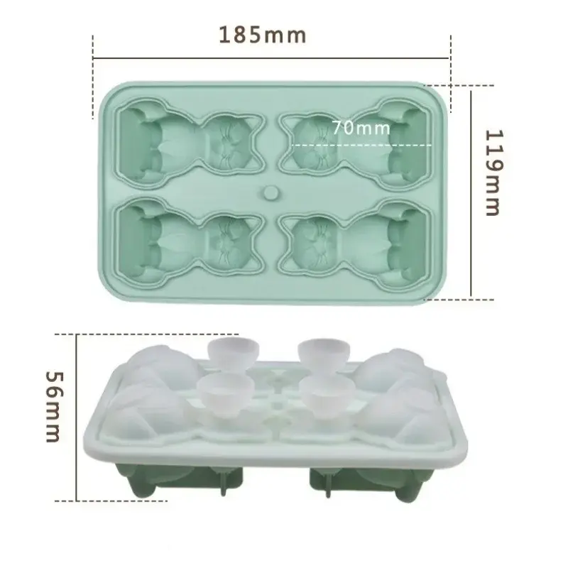 Cat Type Ice Mold 3D Cat Shaped Ice Block Mould DIY Ice Fruit Juice Whiskey Wine Cocktail Cold Drink Making Mold Summer Party