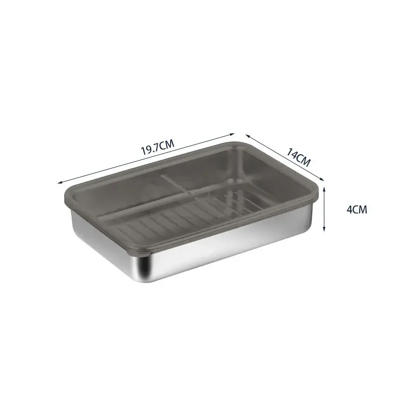 1Pcs Stainless Steel Preservation Box Refrigerator Meat Vegetables Fruits Food Storage Container Home Kitchen Storage Gadgets
