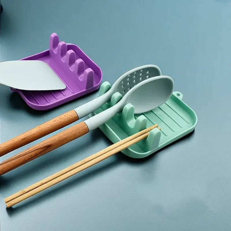 Multi Functional Spatula Rack Kitchen Tools Shelf Household Table Top Card Slot Type Hole Free Pot Cover Spatula Frame