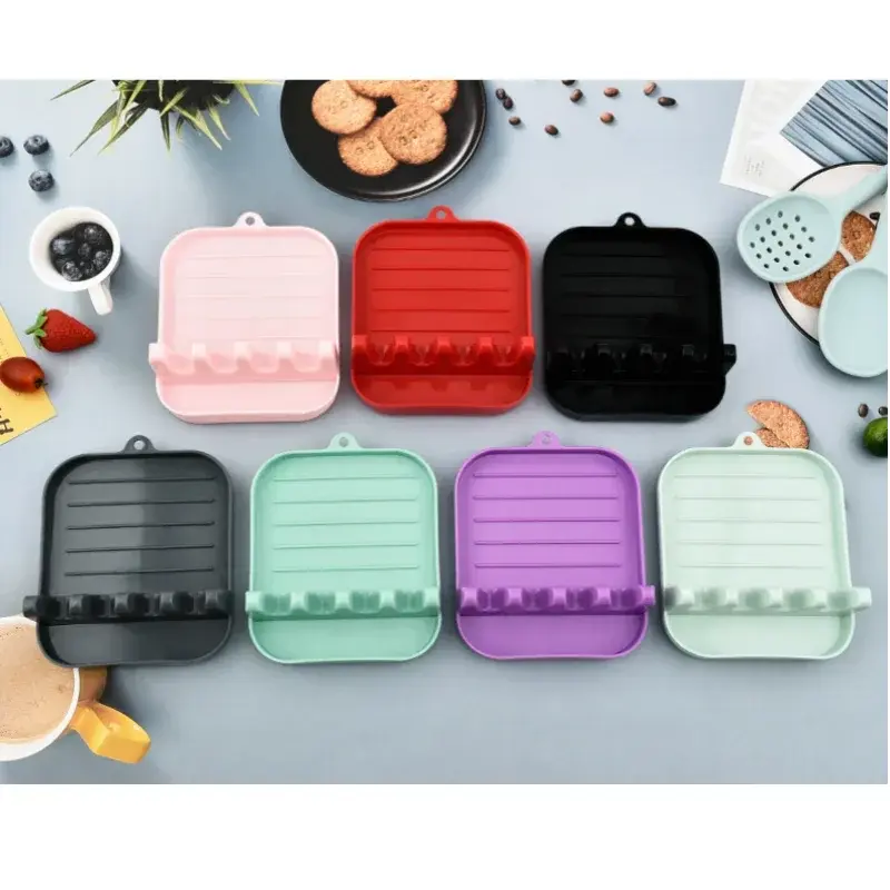 Multi Functional Spatula Rack Kitchen Tools Shelf Household Table Top Card Slot Type Hole Free Pot Cover Spatula Frame