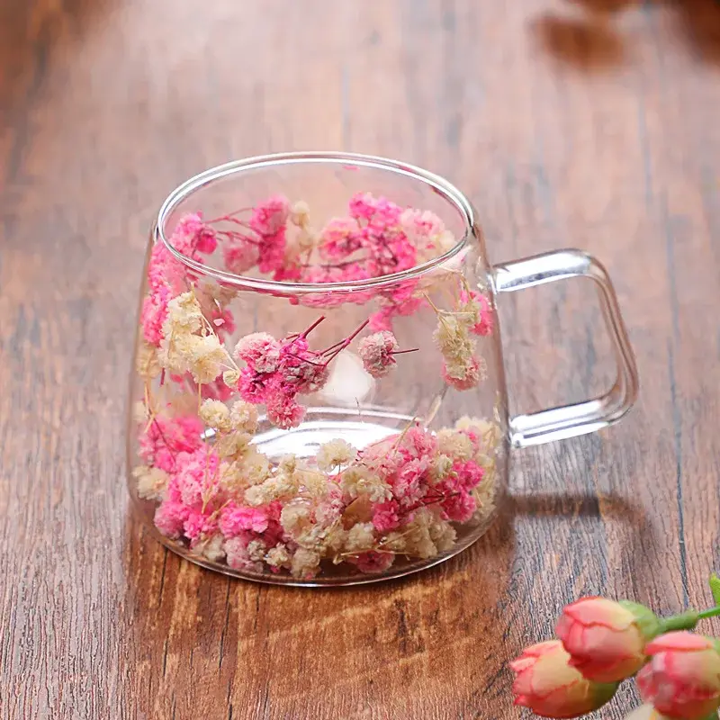 Double Layer Mug Transparent Glass Coffee Cup with Handle High Temperature Resistance Milk Mugs Afternoon Tea Cups Creative Gift