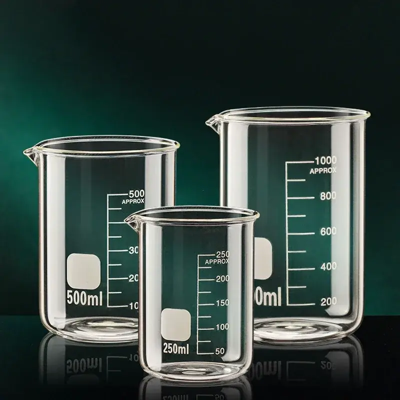 1Pcs High Borosilicate Glass Beaker Clear Measuring Cup with Scale Laboratory Home Kitchen Baking Tools Multifunction Supplies