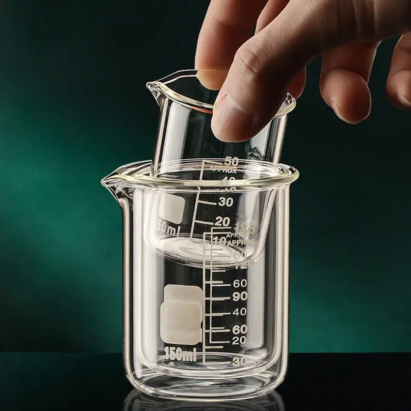 1Pcs High Borosilicate Glass Beaker Clear Measuring Cup with Scale Laboratory Home Kitchen Baking Tools Multifunction Supplies