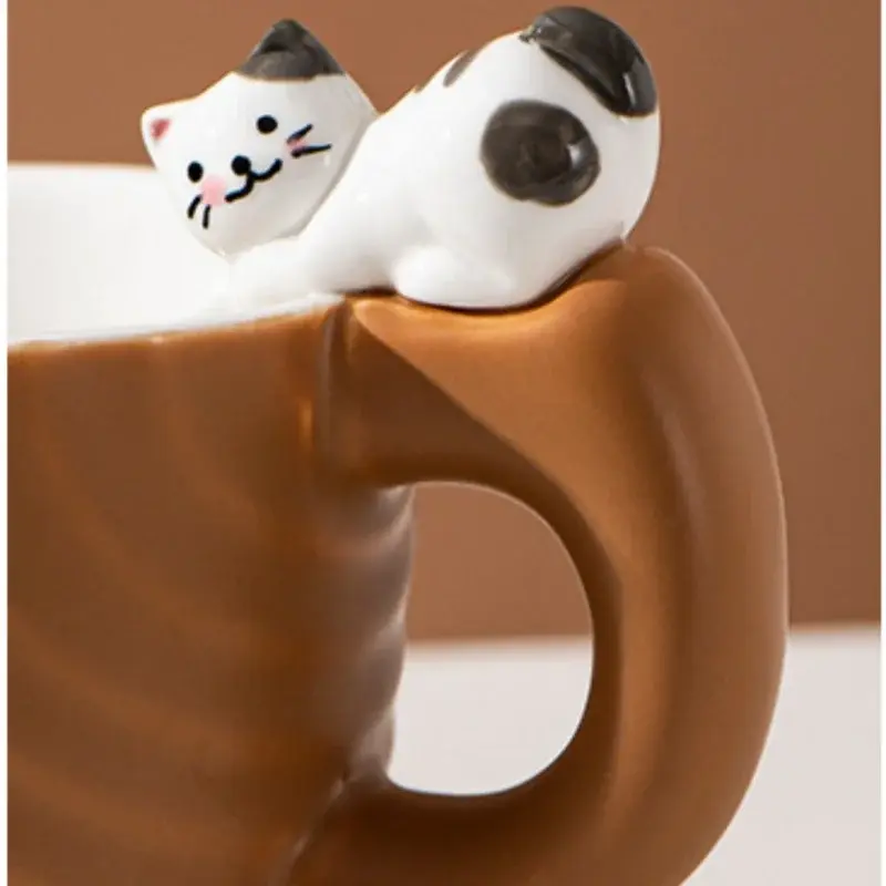 Creative Cartoon Cat Ceramic Mug Cute Cat Cup Children's Milk Breakfast Home Office Coffee Cups Tea Cup Gift Frends Drinkware