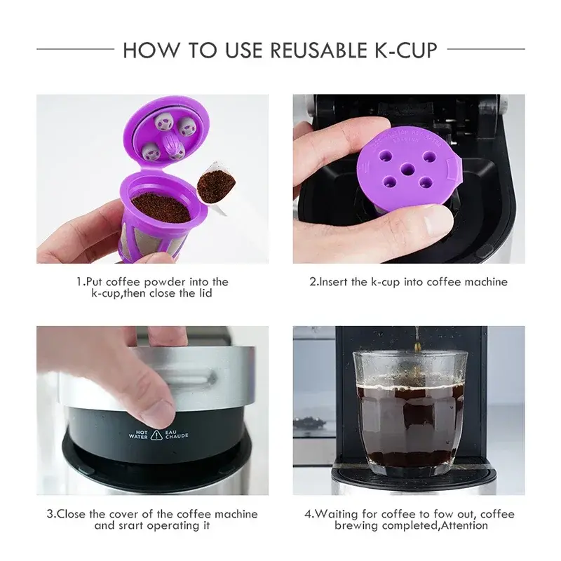 1/2Pcs Coffee Filter Cup Reusable Capsules Coffee Filter Baskets Cafe Machine Accessories Easy To Clean Household Kitchen Tools