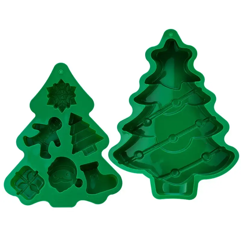 Christmas Chocolate Mold Snowflake Christmas Tree Stars Elk Snowman Shape Silicone Molds Biscuits Candy Soap Mould Baking Tools