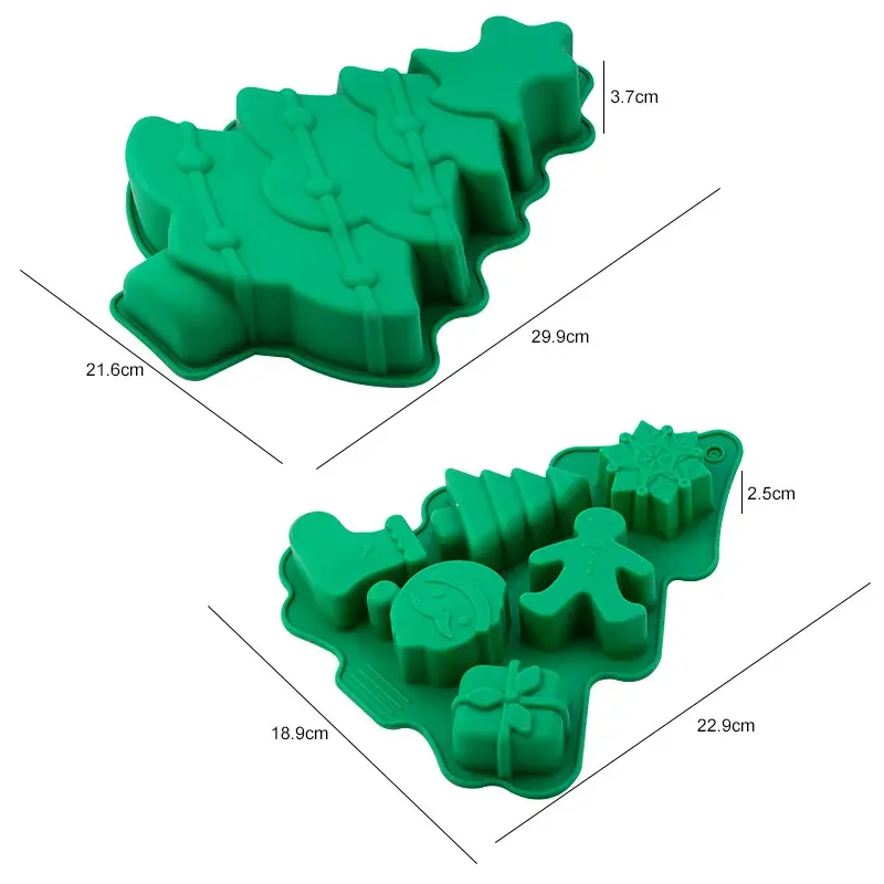 Christmas Chocolate Mold Snowflake Christmas Tree Stars Elk Snowman Shape Silicone Molds Biscuits Candy Soap Mould Baking Tools