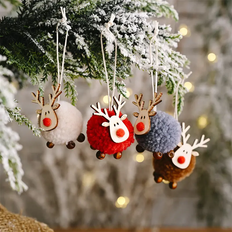 Christmas Festival Home Decoration Felt Deer Pendant Creative New Elk Pendant Christmas Tree Hanging Gift Xmas Tree Decorative