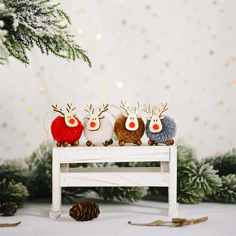 Christmas Festival Home Decoration Felt Deer Pendant Creative New Elk Pendant Christmas Tree Hanging Gift Xmas Tree Decorative
