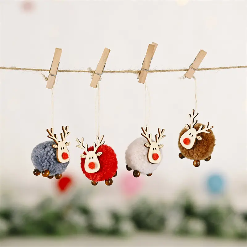 Christmas Festival Home Decoration Felt Deer Pendant Creative New Elk Pendant Christmas Tree Hanging Gift Xmas Tree Decorative