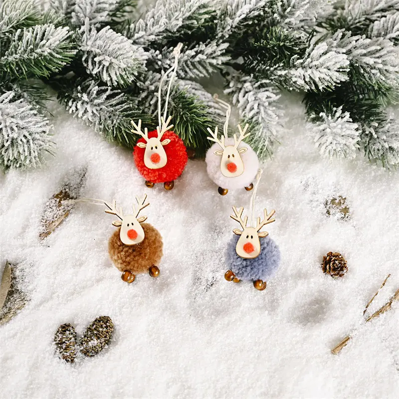 Christmas Festival Home Decoration Felt Deer Pendant Creative New Elk Pendant Christmas Tree Hanging Gift Xmas Tree Decorative