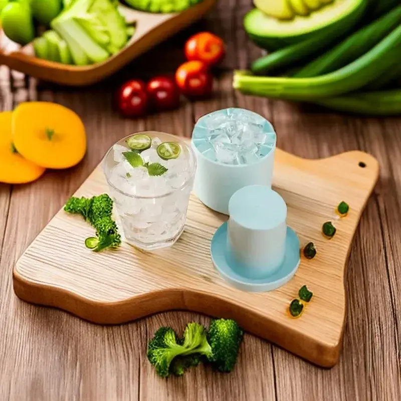Silicone Ice Block Mold Round Ice Bucket Cup Mold Ice Mold Quick Freeze Lasting Creative Ice Bucket Whiskey Beer Cooler Bar Tool