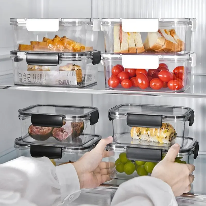 450ml/800ml/1100ml Food Preservation Box Plastic Storage Box Snacks Sealed Food Container Refrigerator Kitchen Storage Gadgets