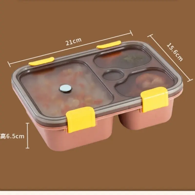 Nordic Lunch Box 3-grid Bento Box with Spoon Microwave Heated Lunch Box Student Office Worker Food Storage Container Tableware