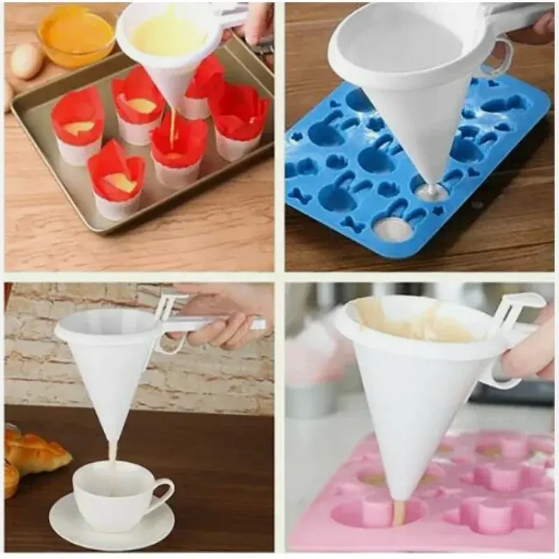 Adjustable Hand-held Baking Cream Portion Funnel Batter Chocolate Liquid Dispenser Useful Things for Kitchen Accessories Utensil