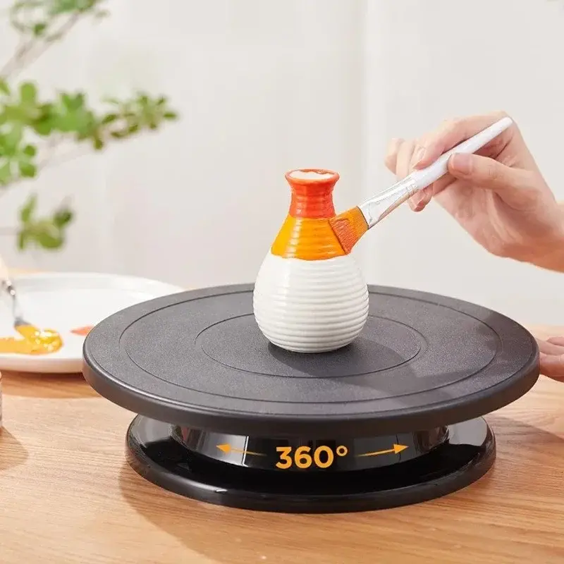 11 Inch Rotating Cake Turntable Plastic Anti-Skid Base Cake Decoration Engraving Pottery Turntable Kitchen Baking Tool DIY Mold