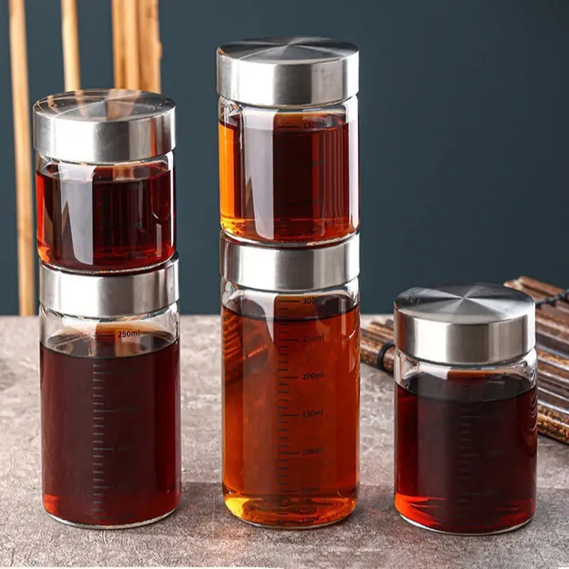 1Pcs High Borosilicate Glass Bottle Leak-proof Bottle Brewing Wine Bottle with Scale Coffee Cup Household Travel Fluid Container