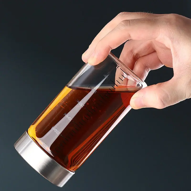 1Pcs High Borosilicate Glass Bottle Leak-proof Bottle Brewing Wine Bottle with Scale Coffee Cup Household Travel Fluid Container