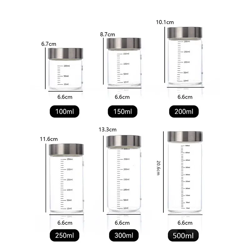 1Pcs High Borosilicate Glass Bottle Leak-proof Bottle Brewing Wine Bottle with Scale Coffee Cup Household Travel Fluid Container