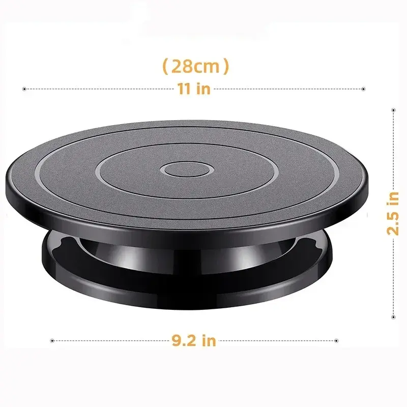 11 Inch Rotating Cake Turntable Plastic Anti-Skid Base Cake Decoration Engraving Pottery Turntable Kitchen Baking Tool DIY Mold