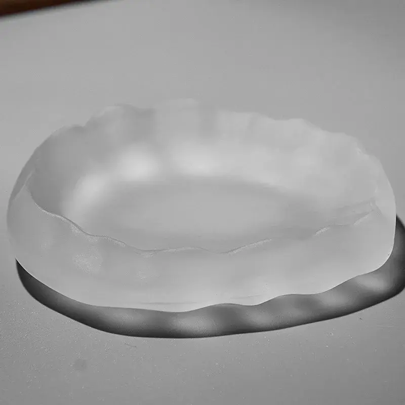 1pc  Simple Style Glass Cup Tasting Transparent/Frozen Tea Cups White Wine Cup Kongfu Master Teacup Tea Cup and Tea Mat 2 Style