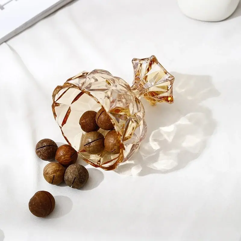 1Pcs 276ML Rhomboid Dessert  Ice Cream Cup with  High-footed Glass Creative Milkshake Fruit Yogurt  Crystal Glass Cup