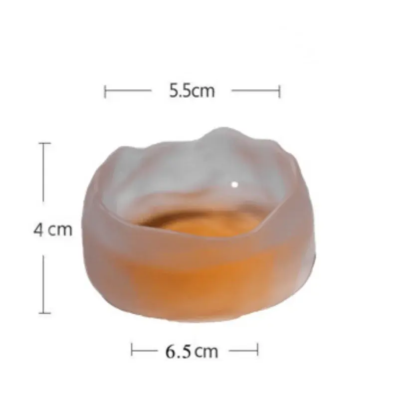 1pc  Simple Style Glass Cup Tasting Transparent/Frozen Tea Cups White Wine Cup Kongfu Master Teacup Tea Cup and Tea Mat 2 Style