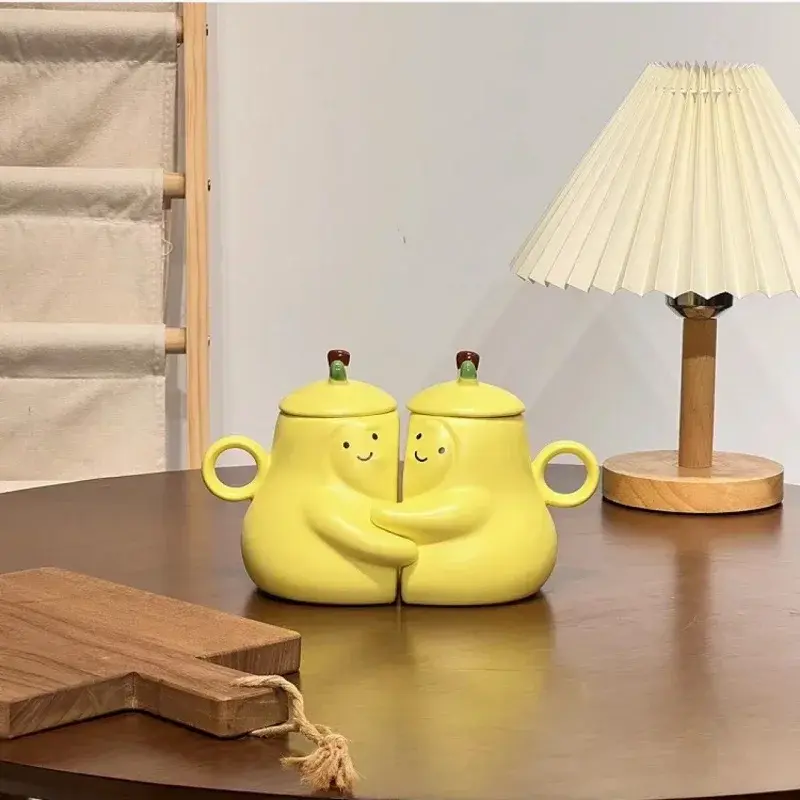 Couples Mugs Ceramic Pear Shape Anti-scald Mug Never To Be Separated Hugging Pear Milk Water Cups Xmas Valentine's Day Gifts