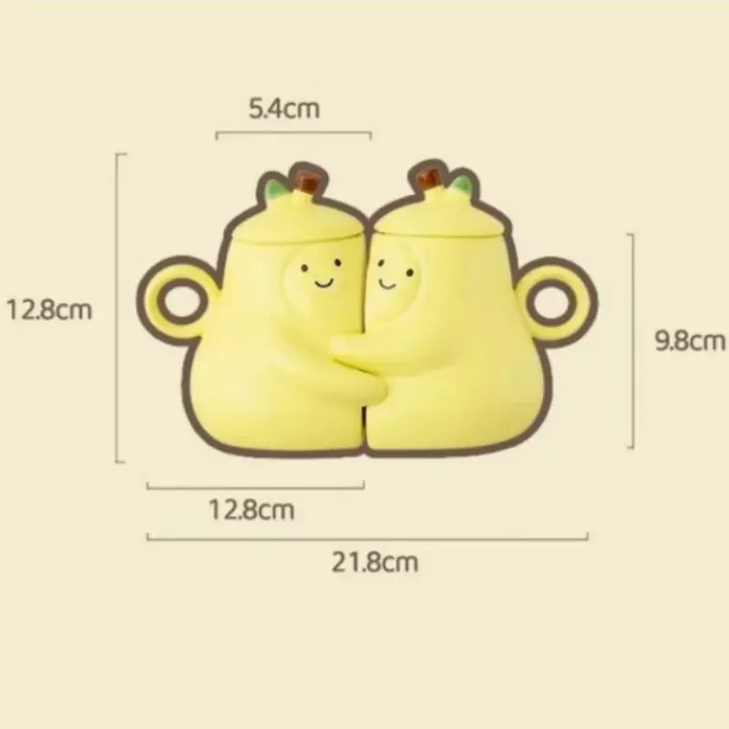 Couples Mugs Ceramic Pear Shape Anti-scald Mug Never To Be Separated Hugging Pear Milk Water Cups Xmas Valentine's Day Gifts
